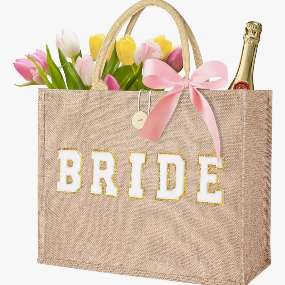 Jute Bride Tote Bag